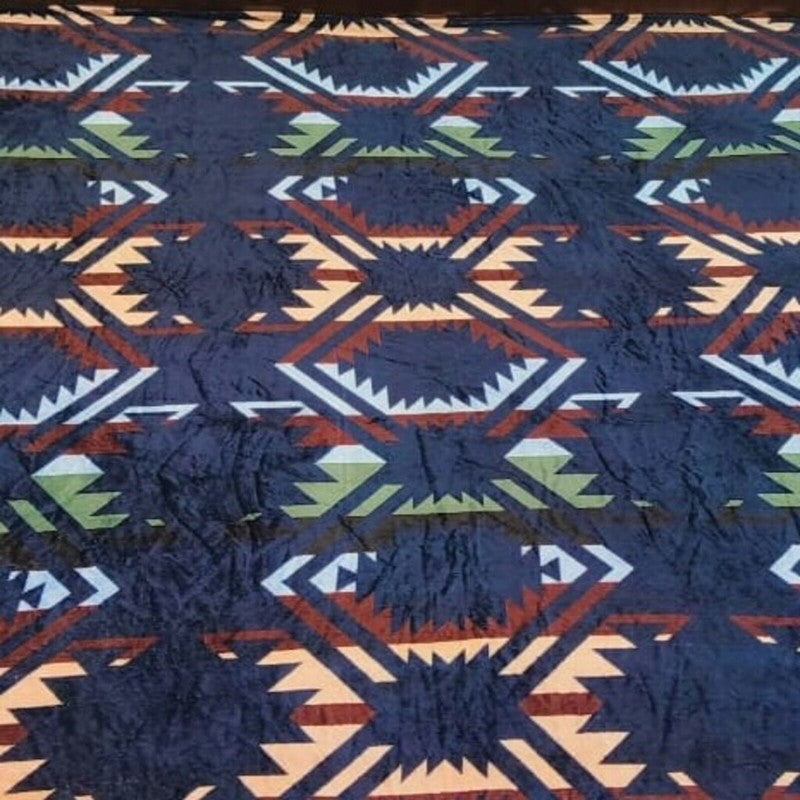 Aztrava Abstract Woolen Blanket (Blue) - 210 GSM media 3