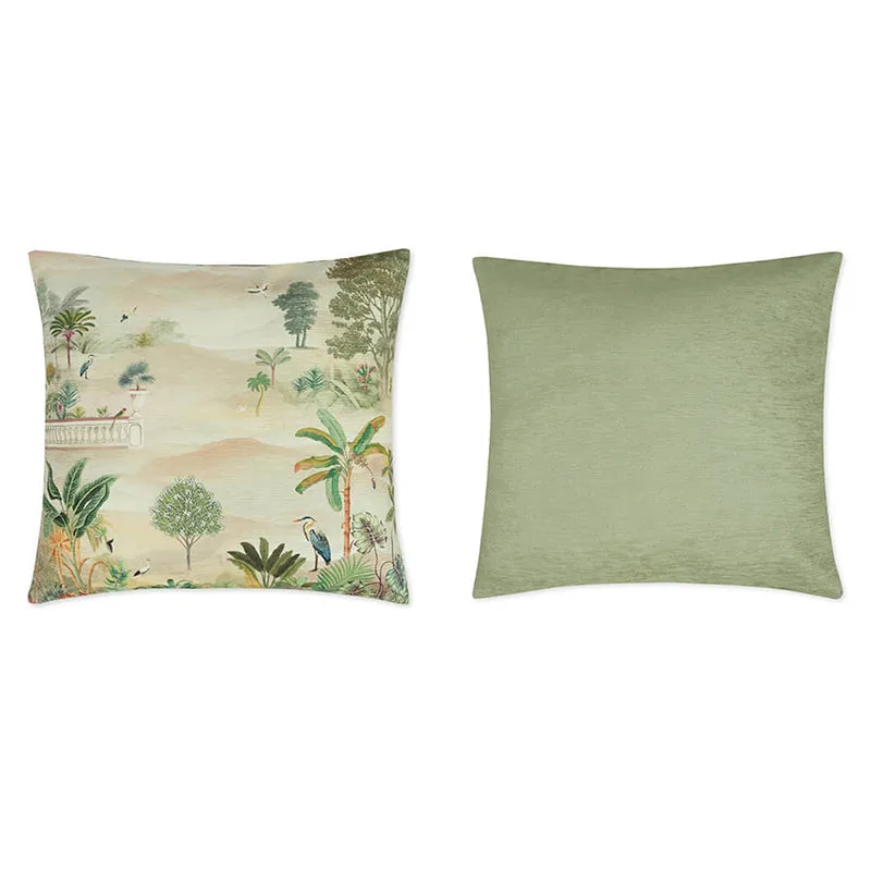 India Circus Tropical Oasis Printed Velvet Cushion Cover - Set Of Five media 4