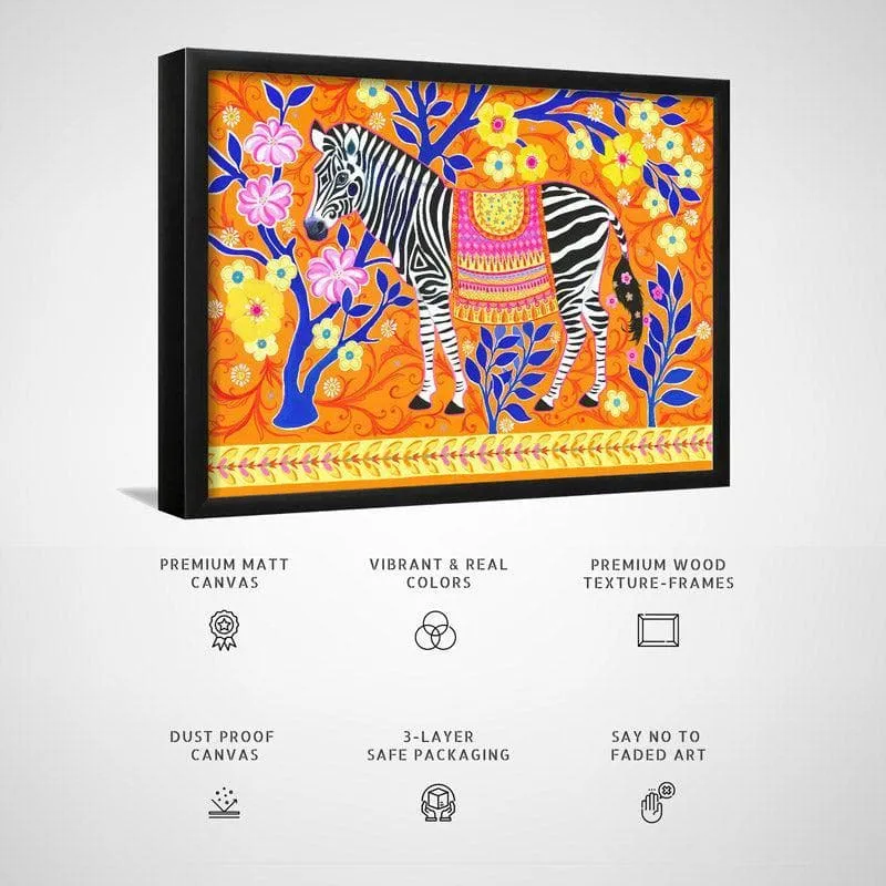 Zebedaios The Zebra Wall Painting - Black Frame media 5