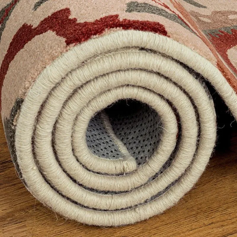 Paladin Hand Tufted Ethnic Wool & Nylon Carpet - Red & Ivory media 7