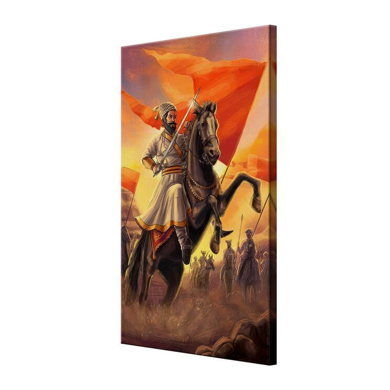 Warfield Shivaji Maharaj Poly Canvas Wall Painting media 5