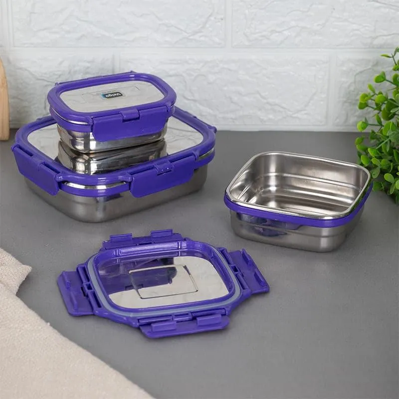 Savory Sam Blue Lunch Box (550/300/150 mL) - Three Piece Set media 4