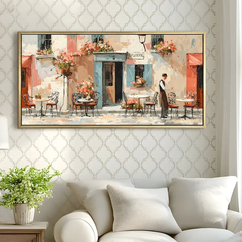 Vintage European Brasserie Street Scene Wall Art media 3
