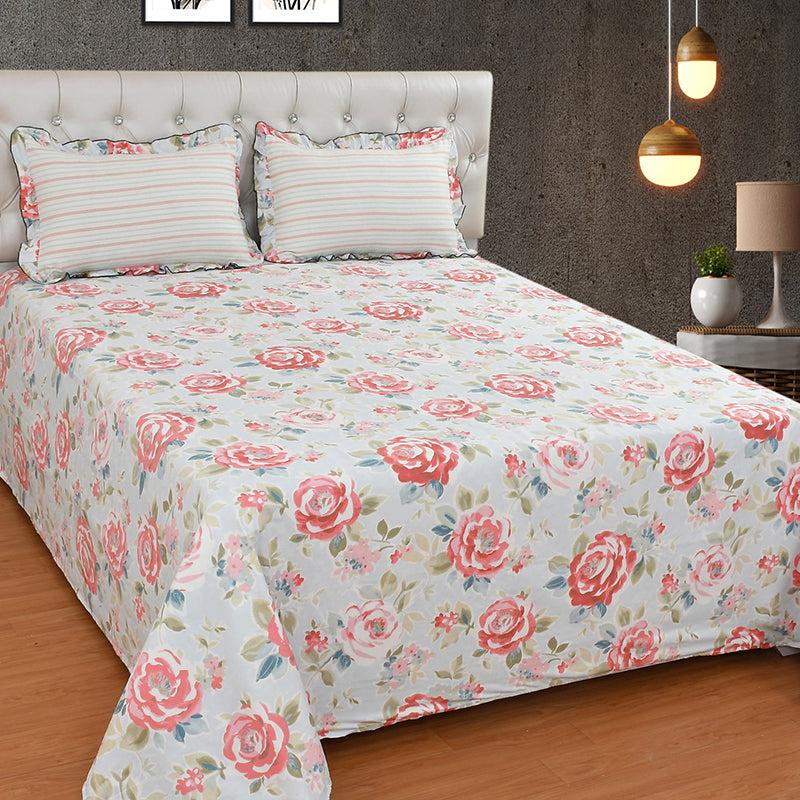 Cottage Core Floral Microfiber Bedsheet - 210 GSM