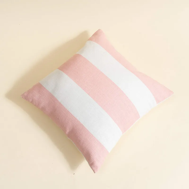 Belen Hand Printed Square Cushion Cover - Pink media 4