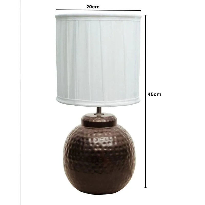 Lanai Verda Fabric Table Lamp - White,Copper media 6