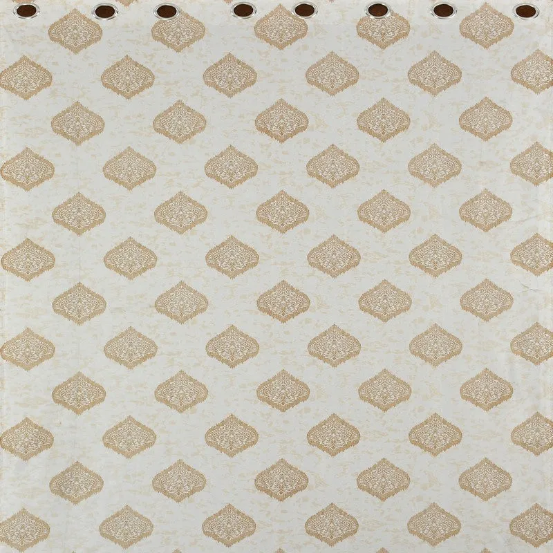 Curtique Printed Curtains (Beige) - Set Of Two media 4