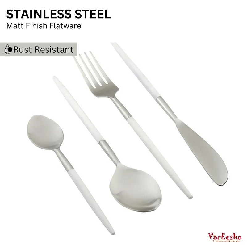 Stirling Cutlery Set (Silver & White) - Four Piece Set media 5