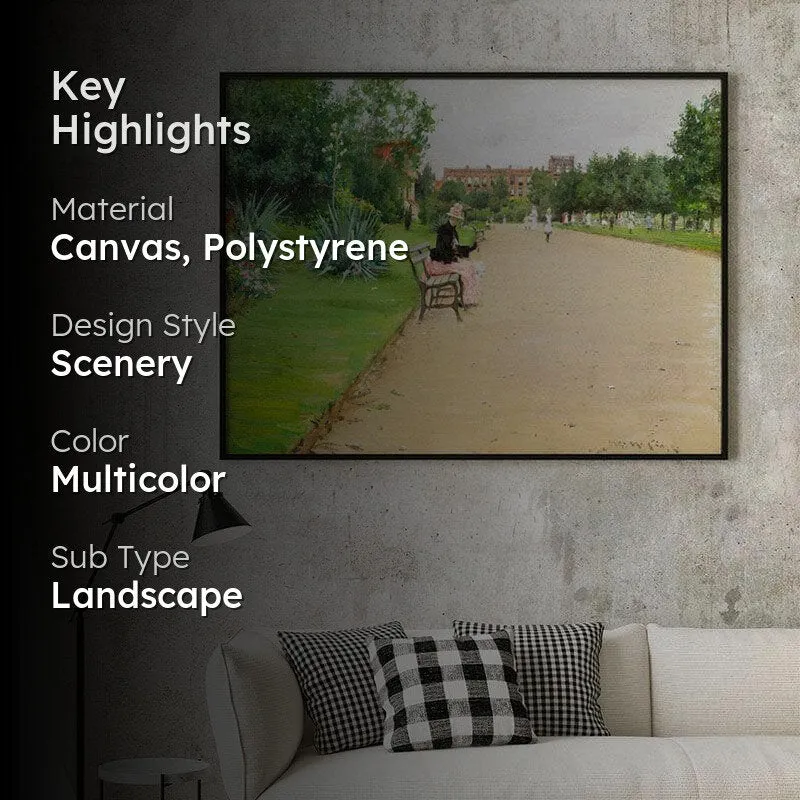 A City Park Canvas Wall Painting - Black Frame media 2