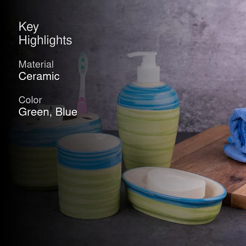 Souk Sips Ceramic Bathroom Set - Four Piece Set media 2