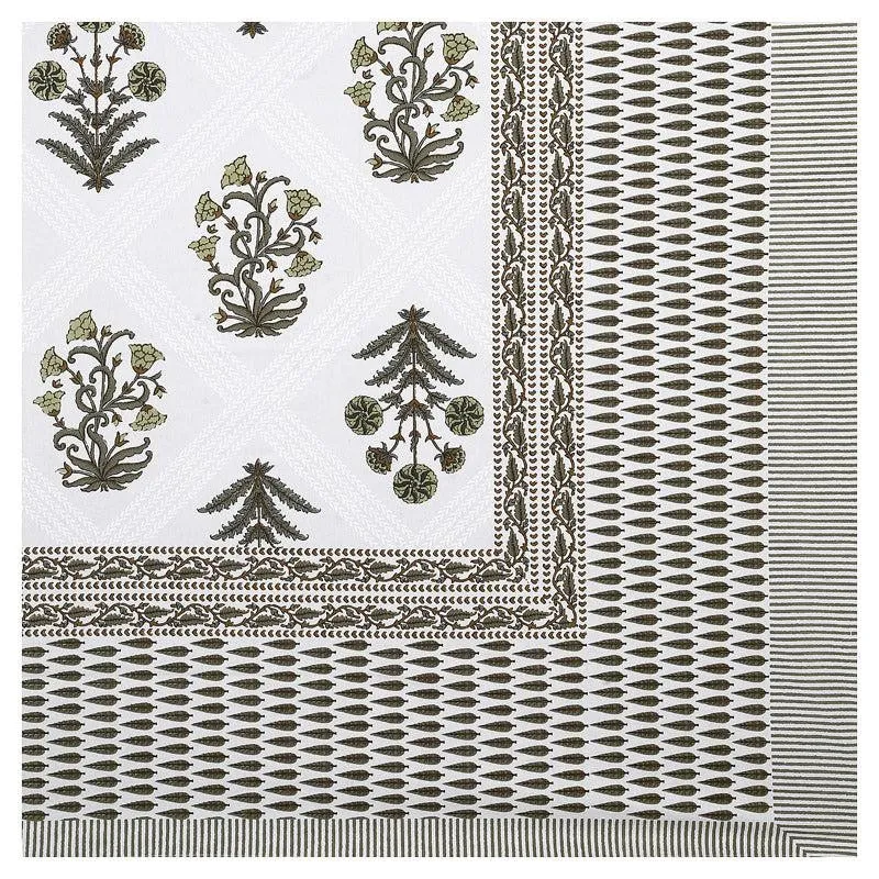 Brynn Floral Cotton Bedsheet (Olive Green) - 160 TC media 4
