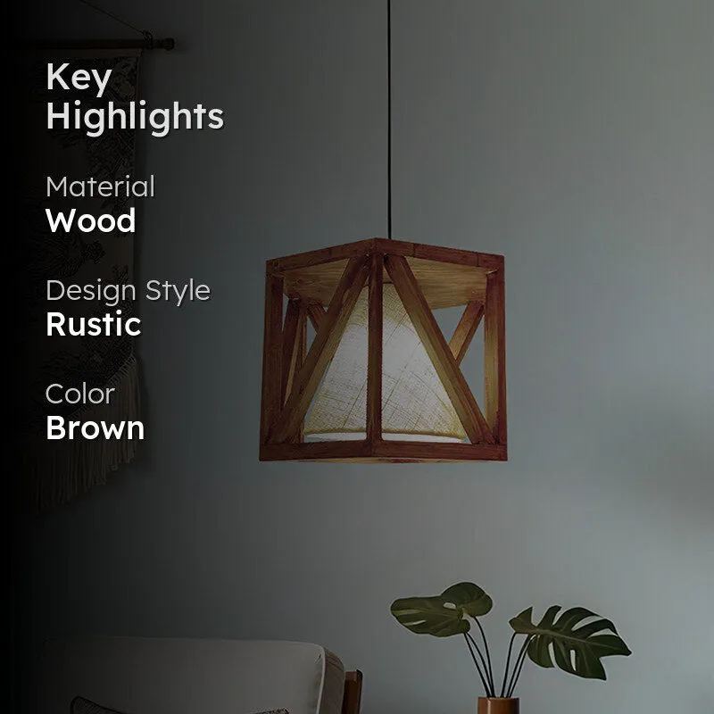 Lystra Single Wooden Ceiling Lamp media 2