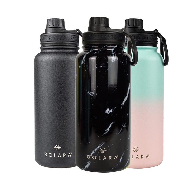 Solara Insulated Stainless Steel Bottle (1000 mL) - Black,White media 3