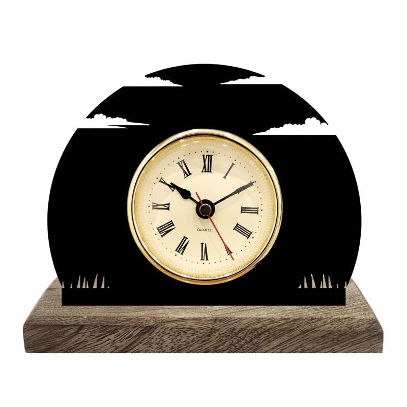 Epoch Iron & Mango Wood Table Clock media 3