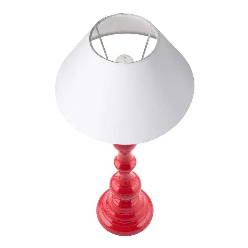 Graceful Gleam Fabric Table Lamp - Red,White media 3