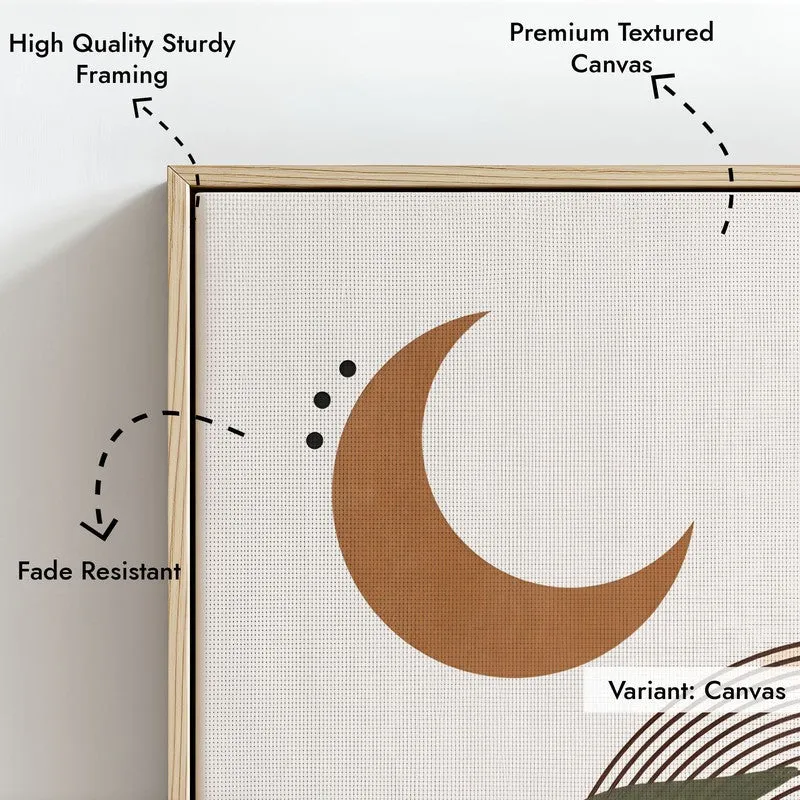 Moonlit Tropics Archival Canvas Wall Art - Natural Brown Frame media 6