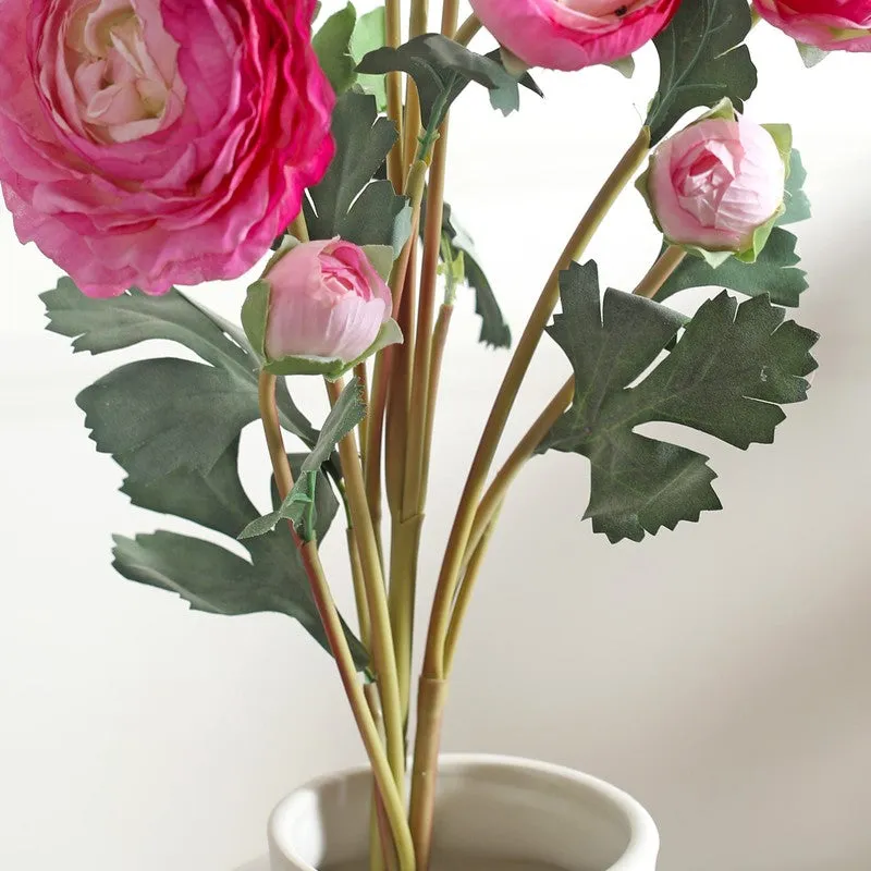 Florya Rose Fabric Artificial Flower - Dark Pink media 6