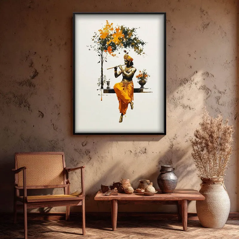 Lord Murari Krishna Blissful Archival Paper Wall Art media 1