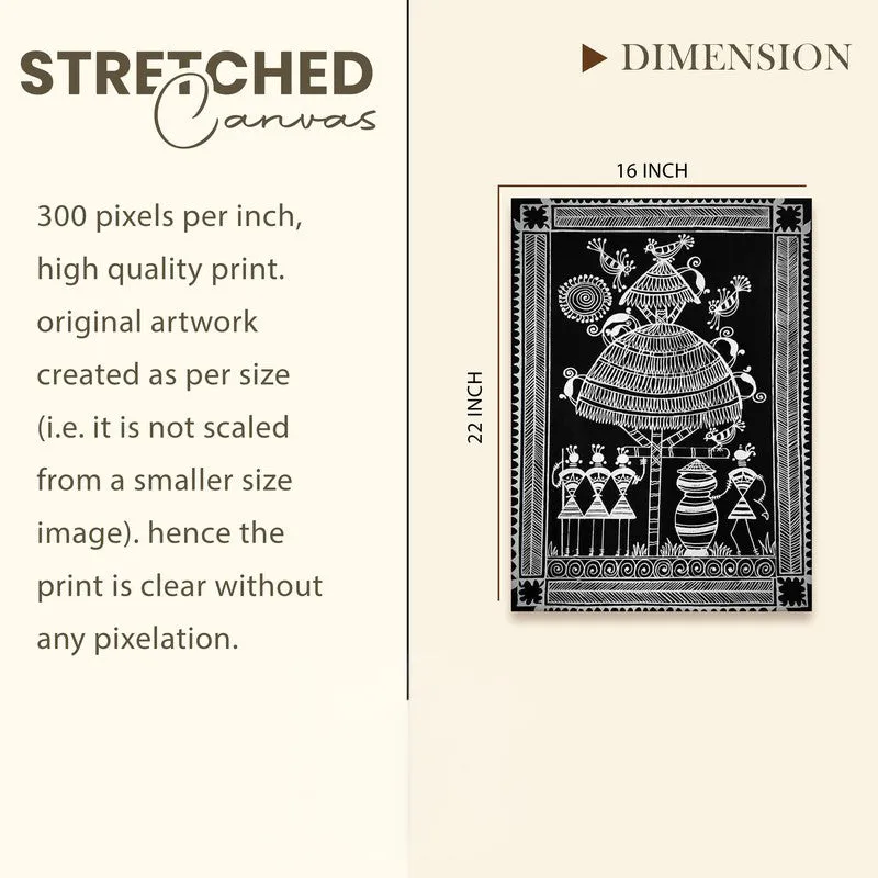Warli Divine Canvas Wall Art & Paintings media 9