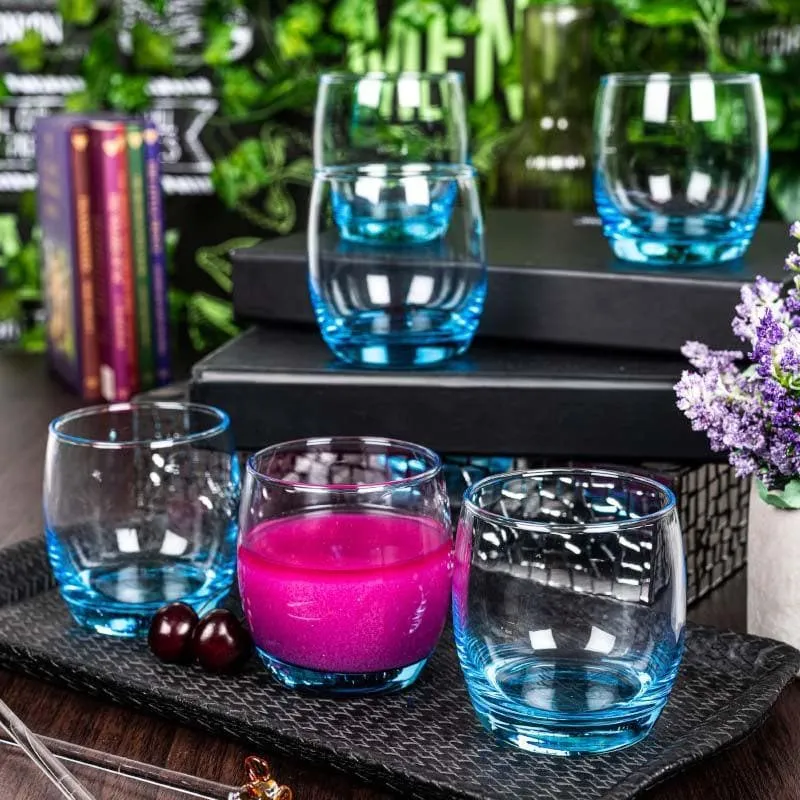 Potlo Blue Whiskey Glass (310 mL) - Set Of Six media 1