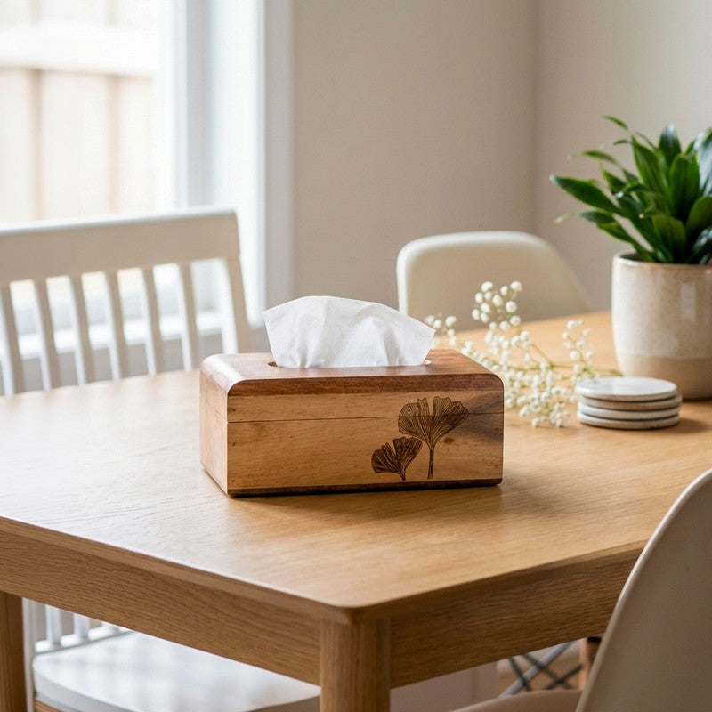 Classic Printed Wooden Tissue Holder