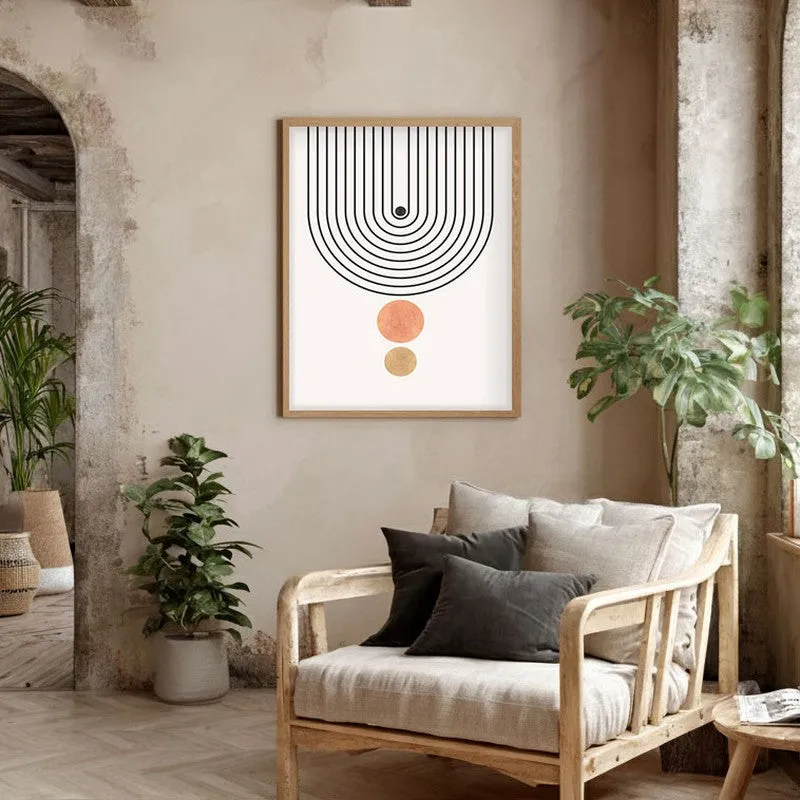Warm Tones Canvas Wall Painting With Brown Frame media 5