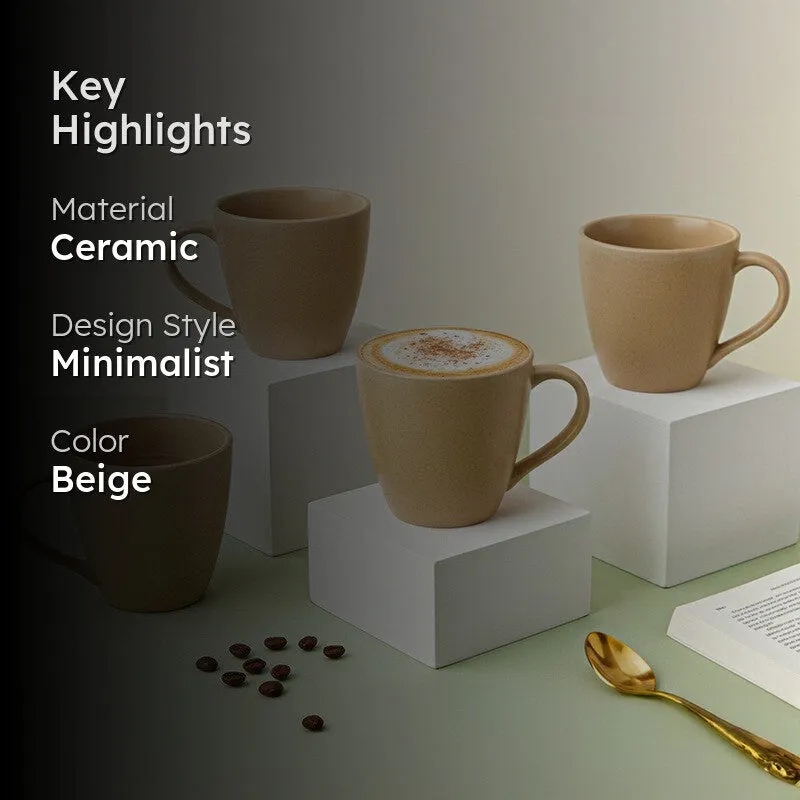 Tassa Ceramic Coffee Mug (350 mL Each) - Set of Four media 2