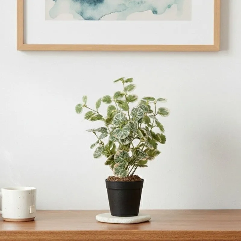 Artificial Geranium Ii Plant With Black Fiber Pot - 1 Feet media 5