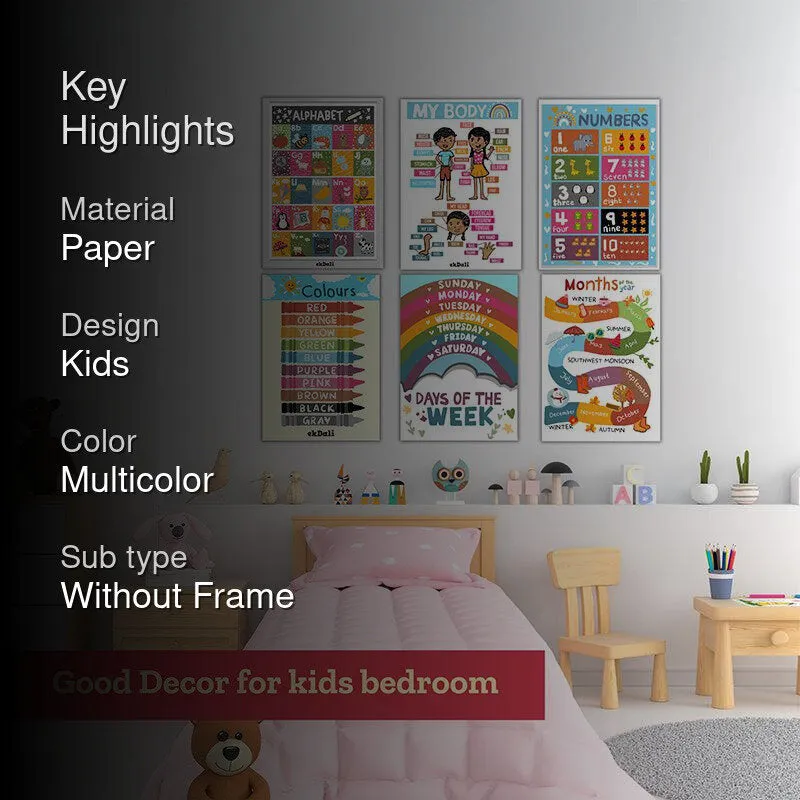 Learning Fun Kids Wall Poster - Set Of Six media 2