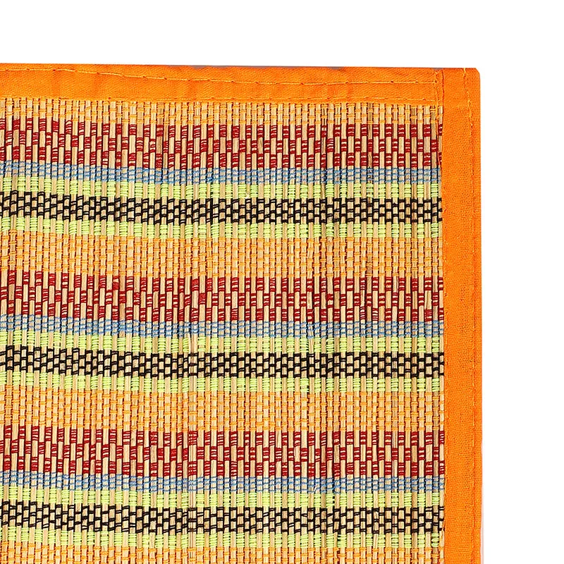 Chequered Zen Bamboo Coaster (Orange) - Set Of Six media 3