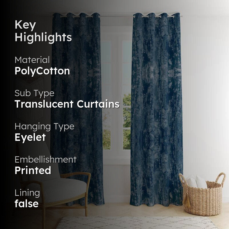 Aviothic Jacquard Single Curtain (Blue) media 2