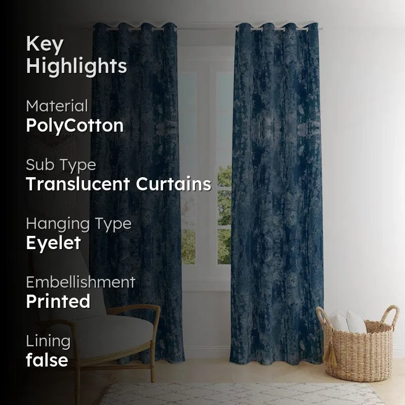 Aviothic Jacquard Single Curtain (Blue) media 2