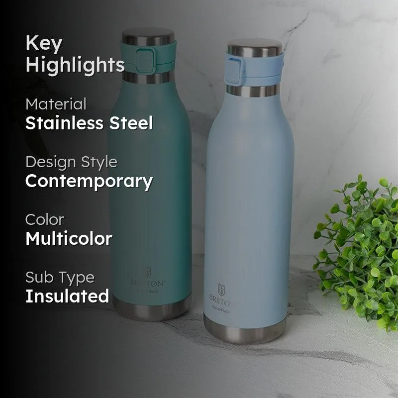 Pristine Sip Hot & Cold Thermos Water Bottle (Sky Blue & Ice Blue, 750 mL Each) - Set Of Two media 2