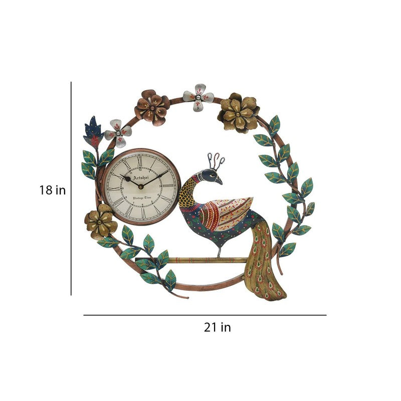 Peacock Clock Iron Wall Accents media 7