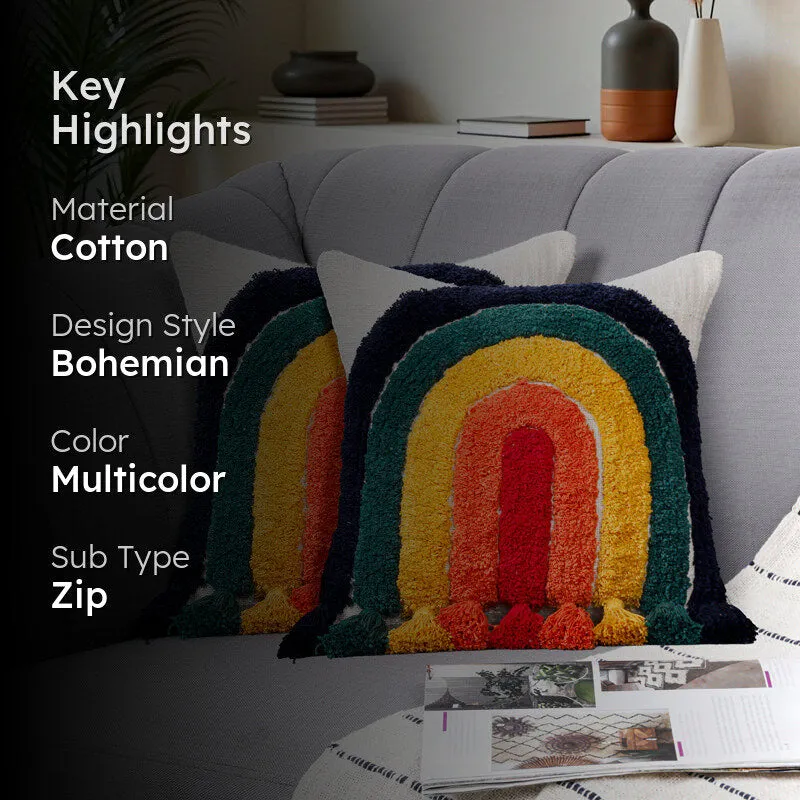 Vibrant Arc Tufted Cushion Cover Set - Set Of Two media 2