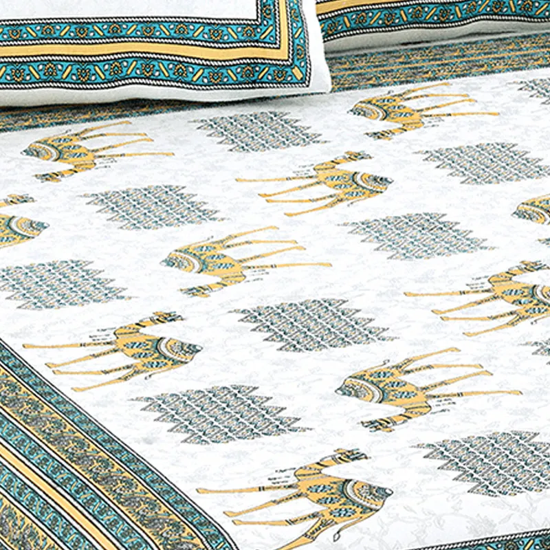 Bringa Cotton Bedsheet (Green, Yellow) - 180 TC media 4