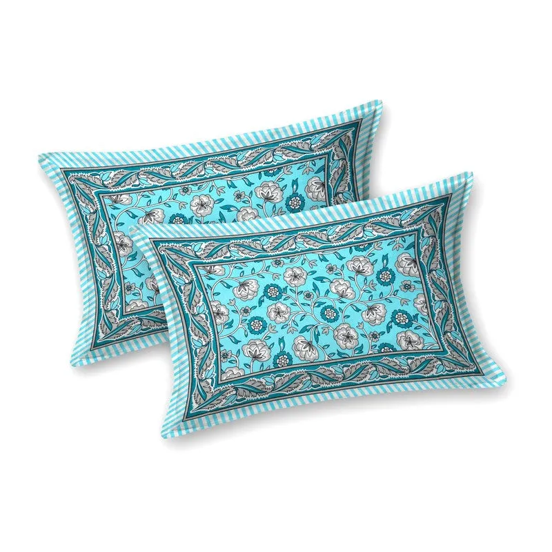 Geora Cotton Bedsheet (Blue) - 240 TC media 4