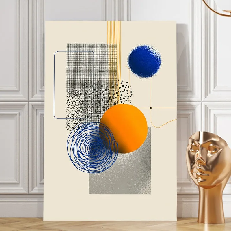 Neutral Grid Composition Canvas Wall Art media 7