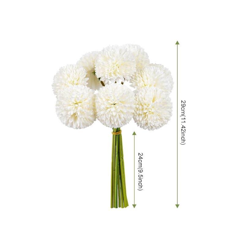 Faux Ja Dank Chrysanthemum Bunch (White) - Set Of Six media 5