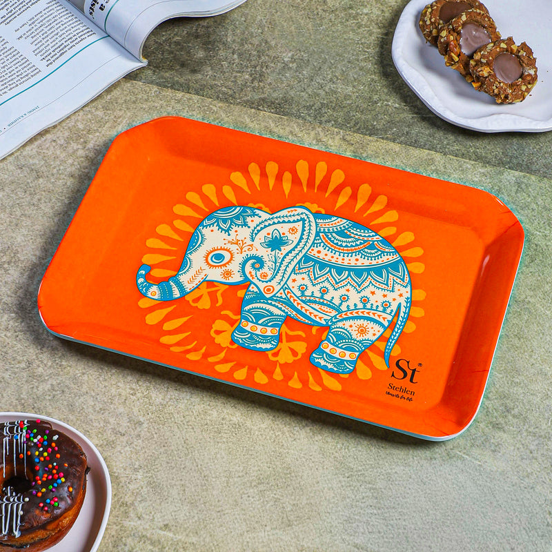 Vibrant Haathi Melamine Serving Tray media 5