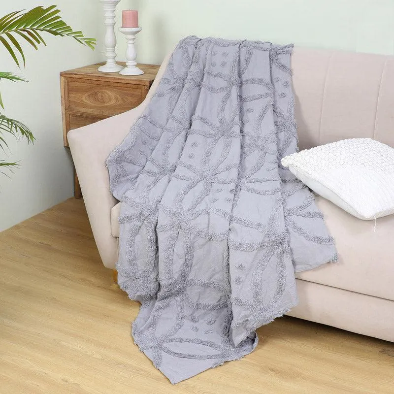 Marigo Cotton Throw - Light Grey media 1