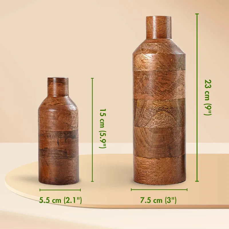 Silasa Wooden Vase (Dark Brown) media 7