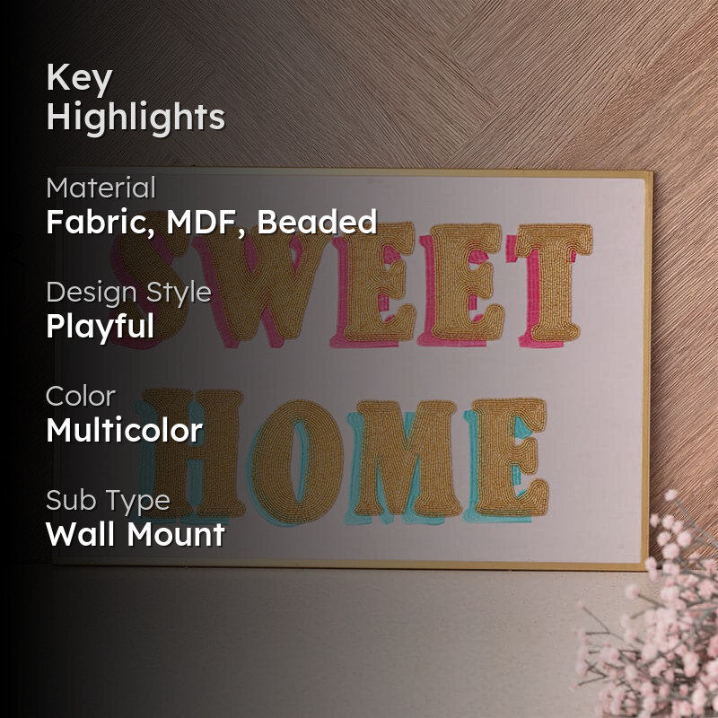 Sweet Home MDF & Fabric Wall Accent media 2
