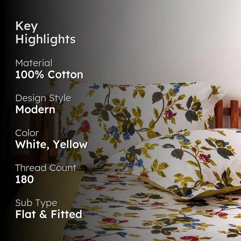 Swayam Fabulously Floral Cotton Bedsheet - 180 TC media 2