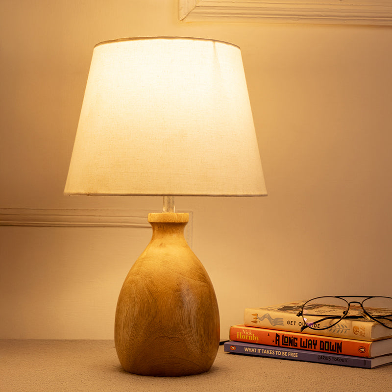 Kumbha Glow Cotton Table Lamp - White