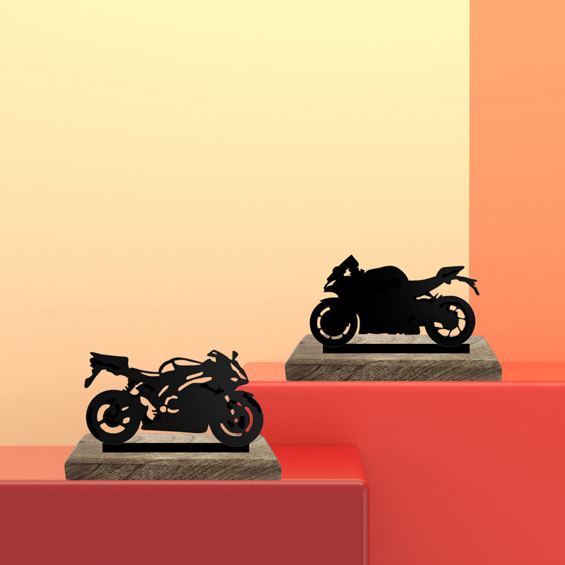 Motohead Silhouettes Showpiece - Set Of Two