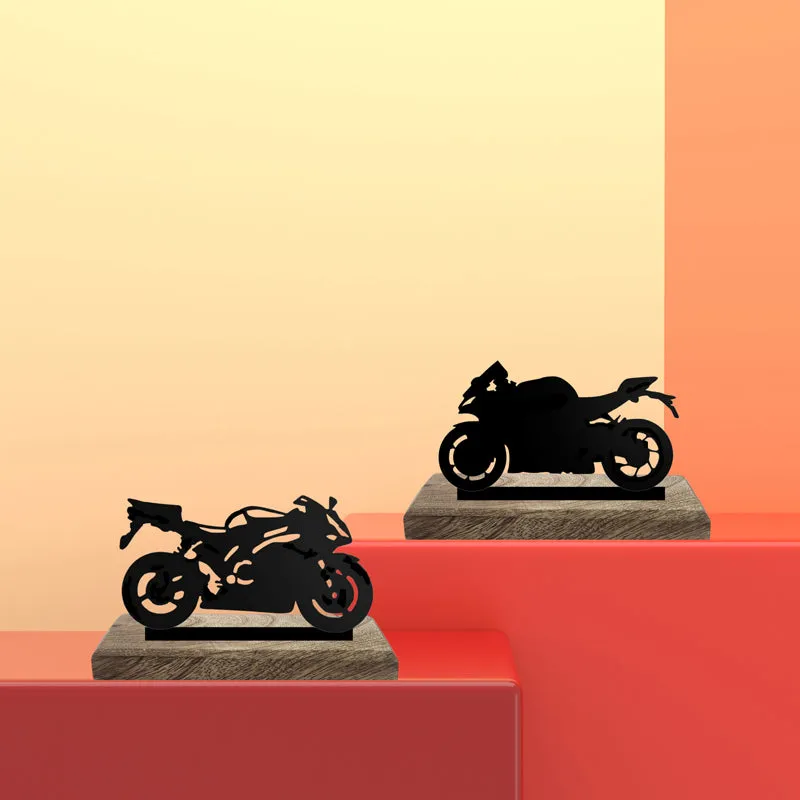 Motohead Silhouettes Showpiece - Set Of Two media 1