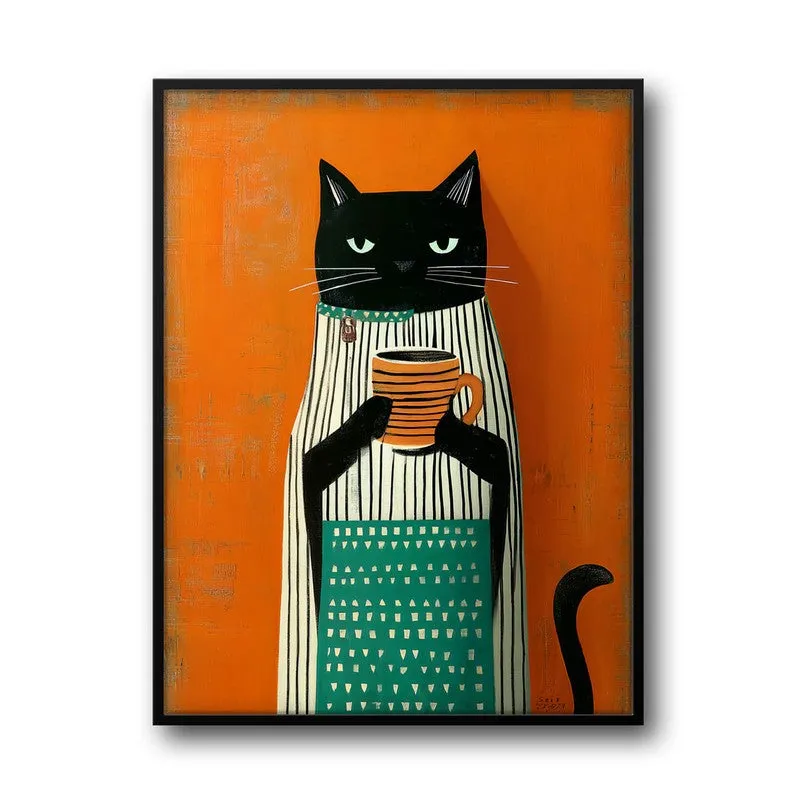 Cat's Brew Wall Painting With Frame media 3