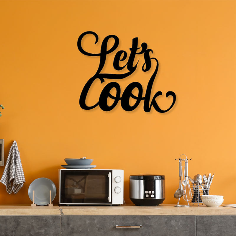 Let'S Cook Black Iron Wall Accent
