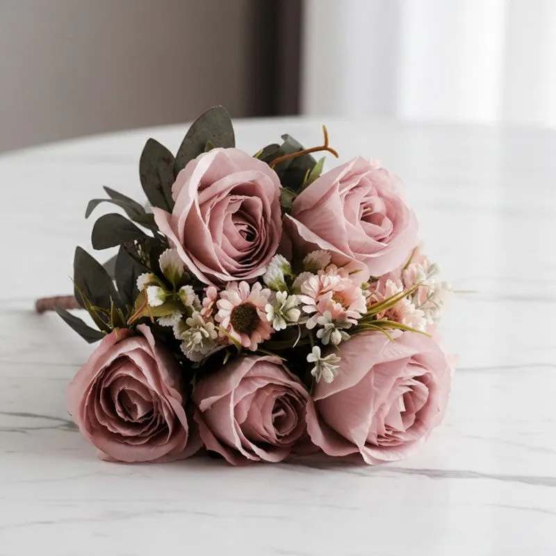 AarviDecor Delicate Rose Silk Artificial Flowers media 3
